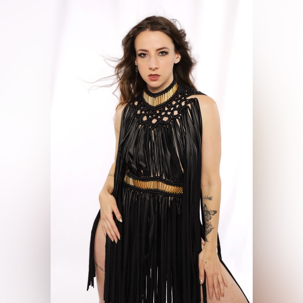 Handmade Macramé Rope Dress GoodVibeGoda Original Festival Crochet